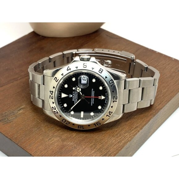 Rolex Men's Watch Explorer II 16570 GMT Swiss Automatic Black Dial Silver Steel - Picture 8 of 14